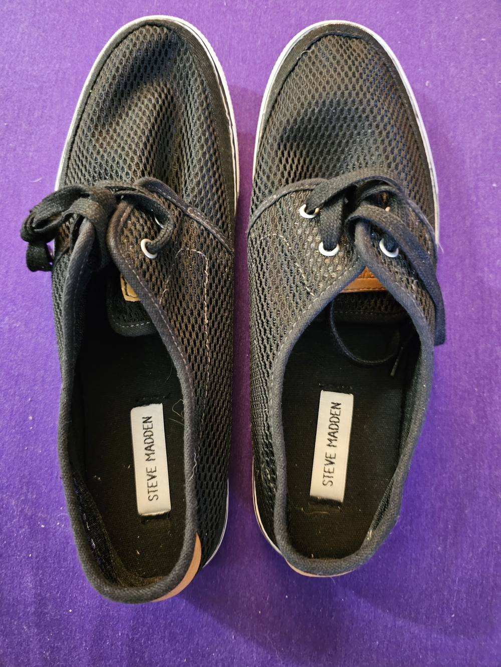 Steve Madden Black Mesh Lace-Up Sneakers